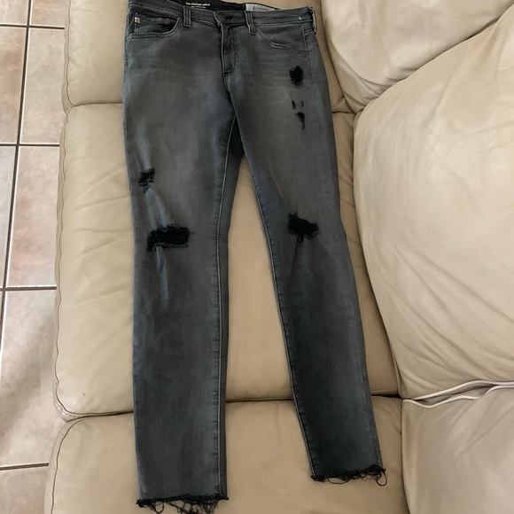 Adriano Goldschmied Skinny Destroyed Ankle Jeans - Picture 9 of 16